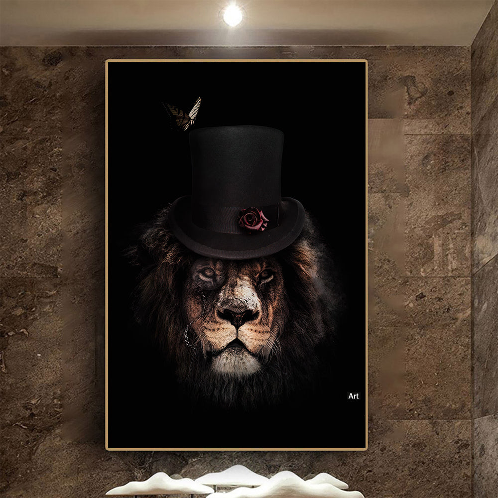 Living Room Decor Wall Decor Black Wildlife Canvas Poster Print PearlNestDecor.com