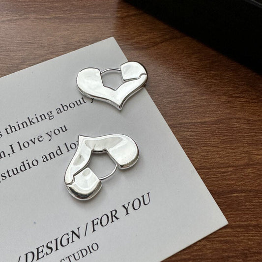 S925 Sterling Silver Heart Earrings LadyShow.Store