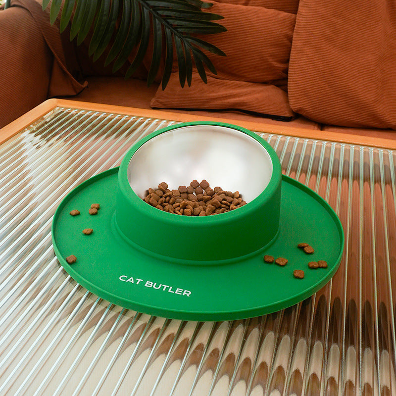 Cat And Dog Bowl Silicone Stainless Steel Pet Non-slip Leak-proof Pets Fashion