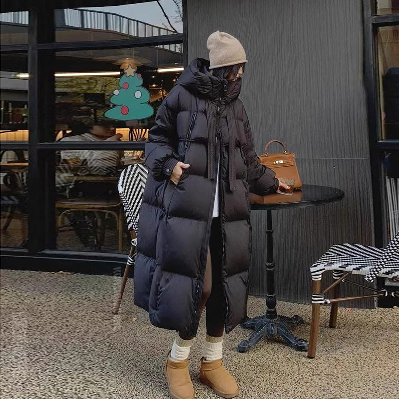 Padded Down Jacket Female Long Below The Knee LadyShow.Store