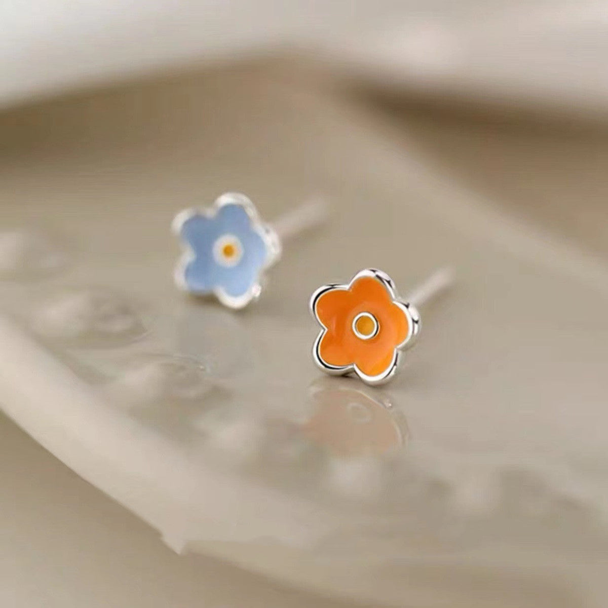 S925 Silver Mini Sunflower Stud Earrings LadyShow.Store