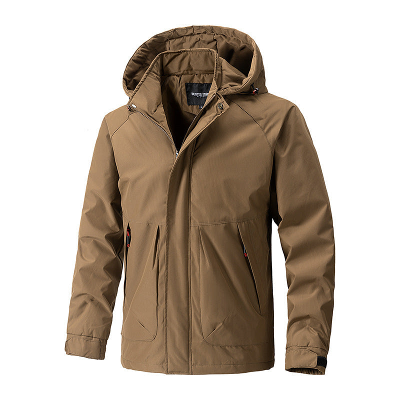 Amazon Jacket Men's Spring And Autumn Outdoor Casual Hooded Jacket Mountaineering Jacket Workwear 2026 Spring Style NorixaFashion.com