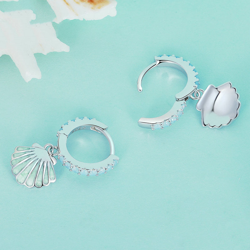 Shell Nano S925 Silver Earrings LadyShow.Store