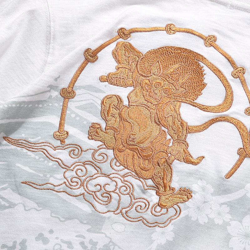 Men's Short Sleeve T-Shirt - Japanese Embroidered Design Pi-Mart