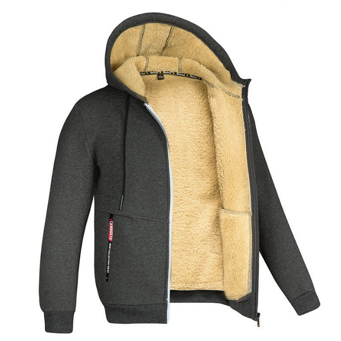 Lamb Fleece Thickened Sports Casual Thickened Hooded Jacket Best YouTube Store