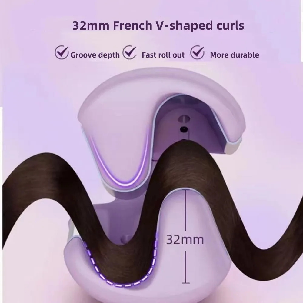 Hair Curling Iron 32mm Deep Wave Hair Curler 4 Temperature Adjustable Fast Heating Crimping Iron Styler Wand For All Hair Style LadyShow.Store