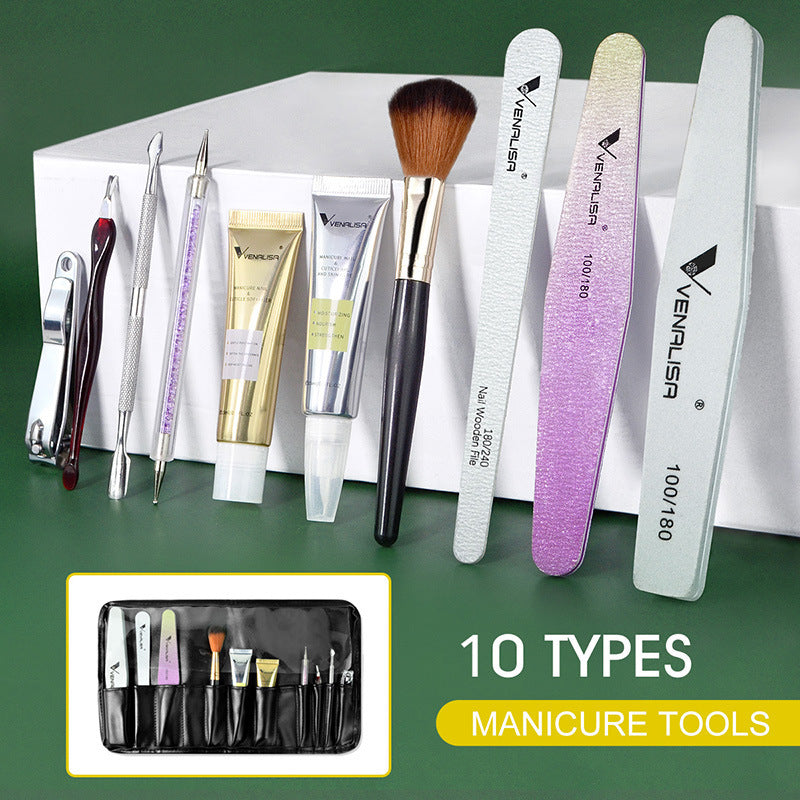 Nail Art Kit Dead Skin Scrub Nail Polish Nail Clipper 10 Repair Sets