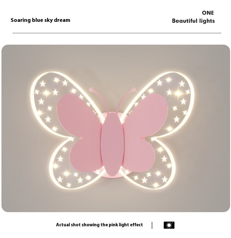 Butterfly Lamp Creative Cartoon Children Bedroom Wall Lamp PearlNestDecor.com