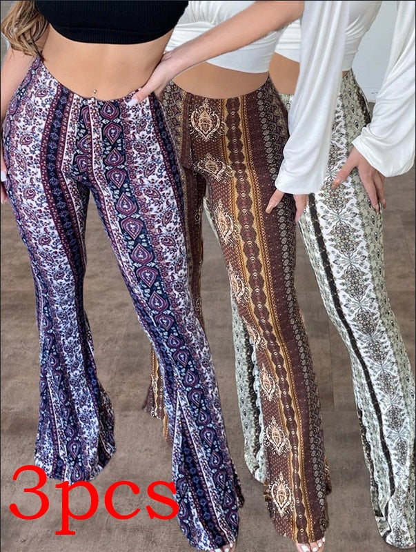 High Elastic Tight Pants Slim Sexy Print Trousers Womens Clothing LadyShow.Store