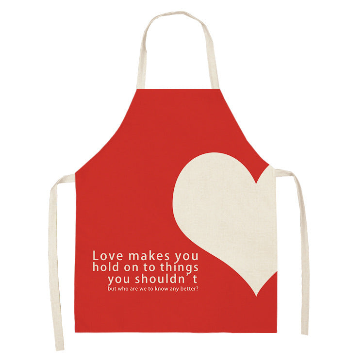 Letter Linen Apron Kitchen Stain-resistant Sleeveless Coverall PearlNestDecor.com