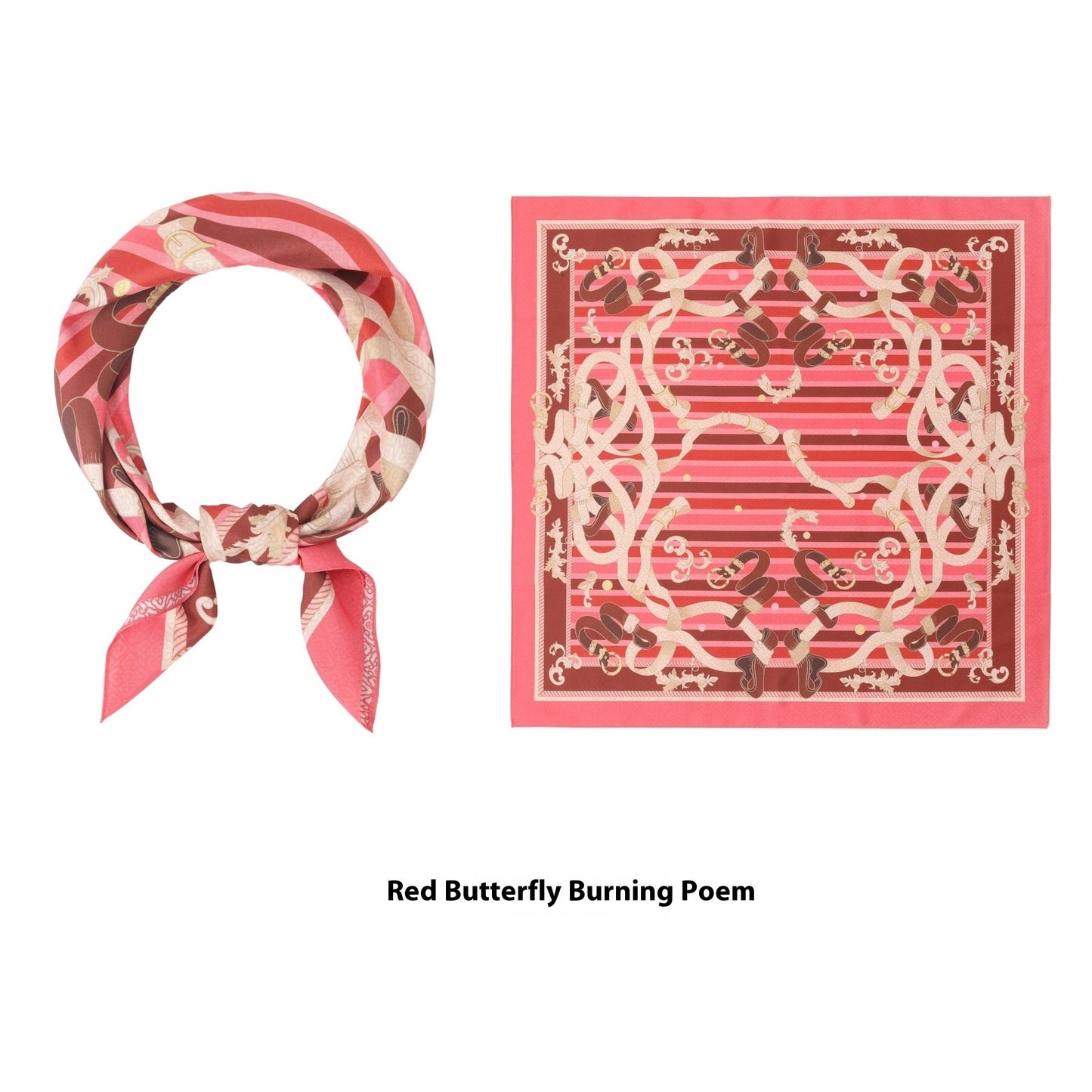 Elegant Printed Silk Square Scarf NorixaFashion.com