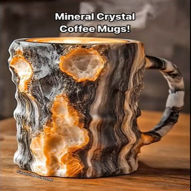 400ml Resin Mineral Crystal Coffee Mugs With Handles Elegant Fake Mineral Crystal Cup For Workplace Home Decor Christmas Gift Kitchen Gadgets PearlNestDecor.com