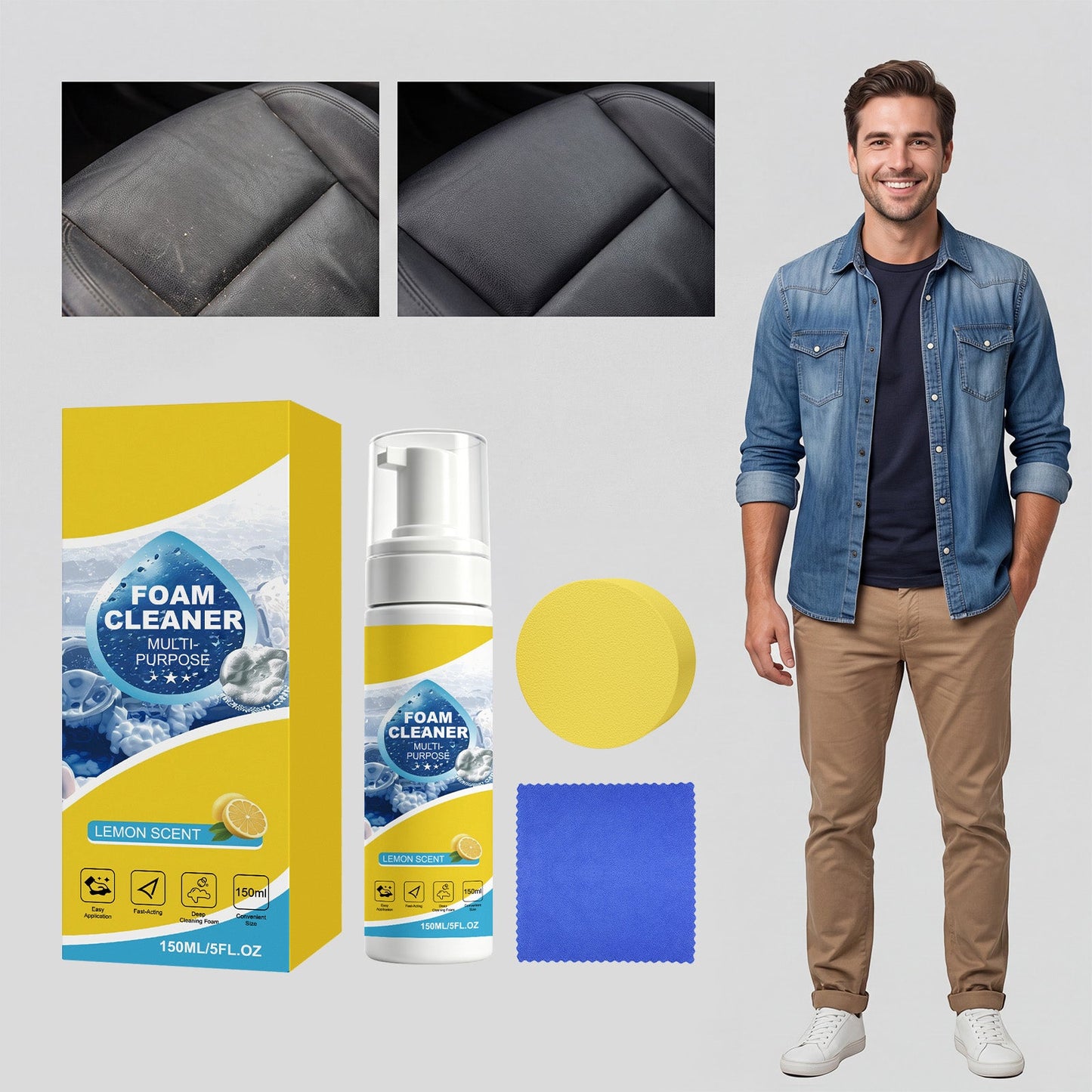 Multi-purpose Foam Cleaning Kit 150ml Tri Light Beauty