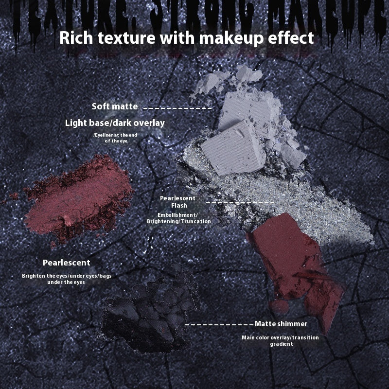 Cahill Dark Goth Eye Shadow Plate Multi-purpose Shimmer Matte Per Plate LadyShow.Store