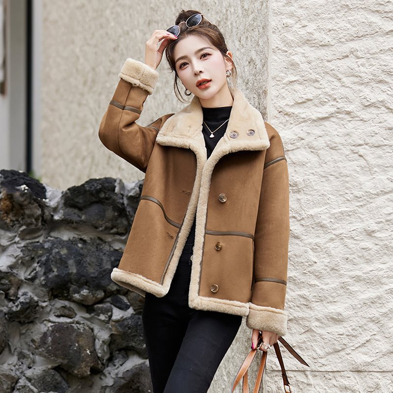 Lamb Wool Deerskin Velvet Beautiful Motorcycle Clothing Top Best YouTube Store