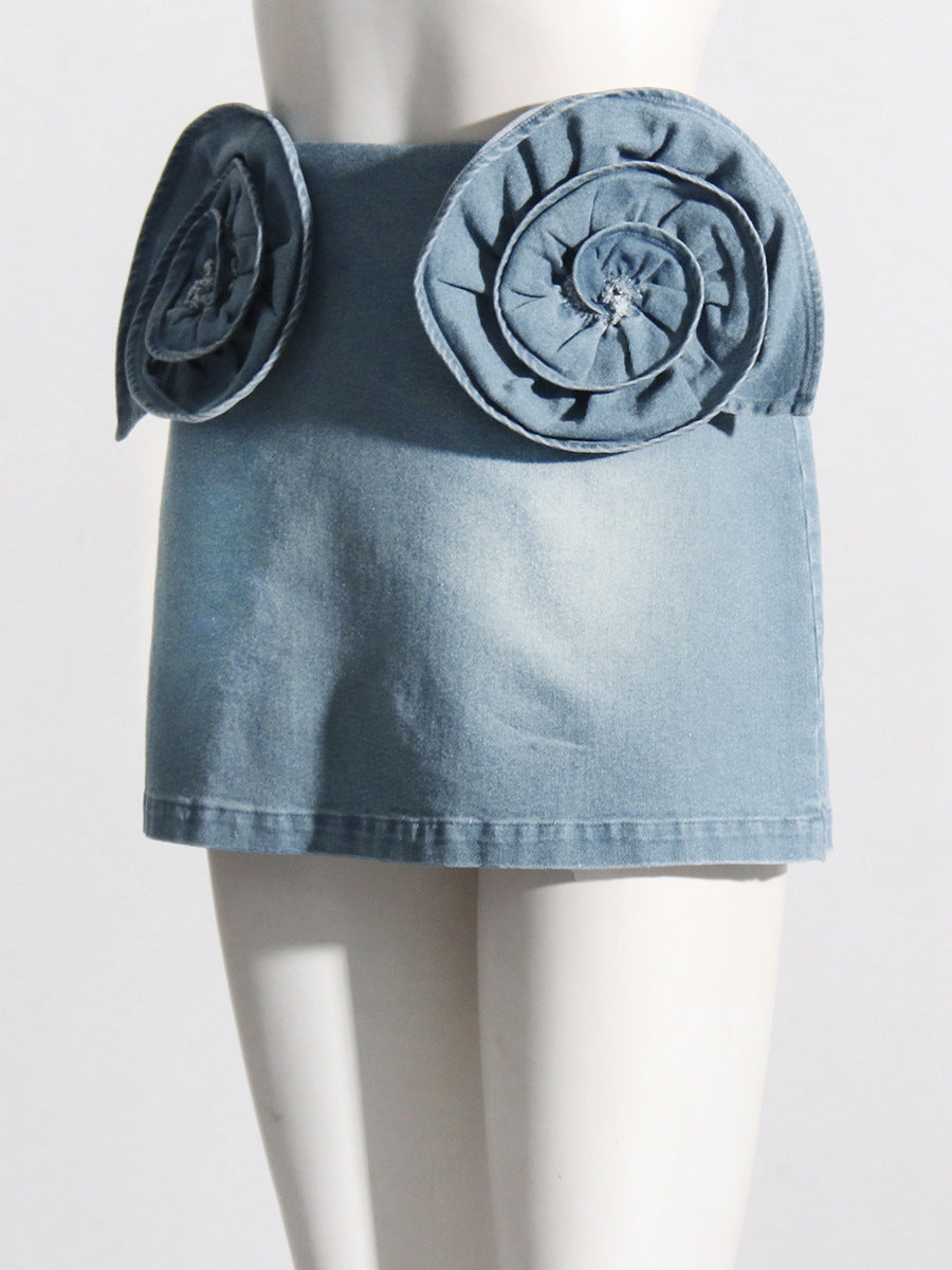 Stylish 3D Floral High-waisted Skirt NorixaFashion.com