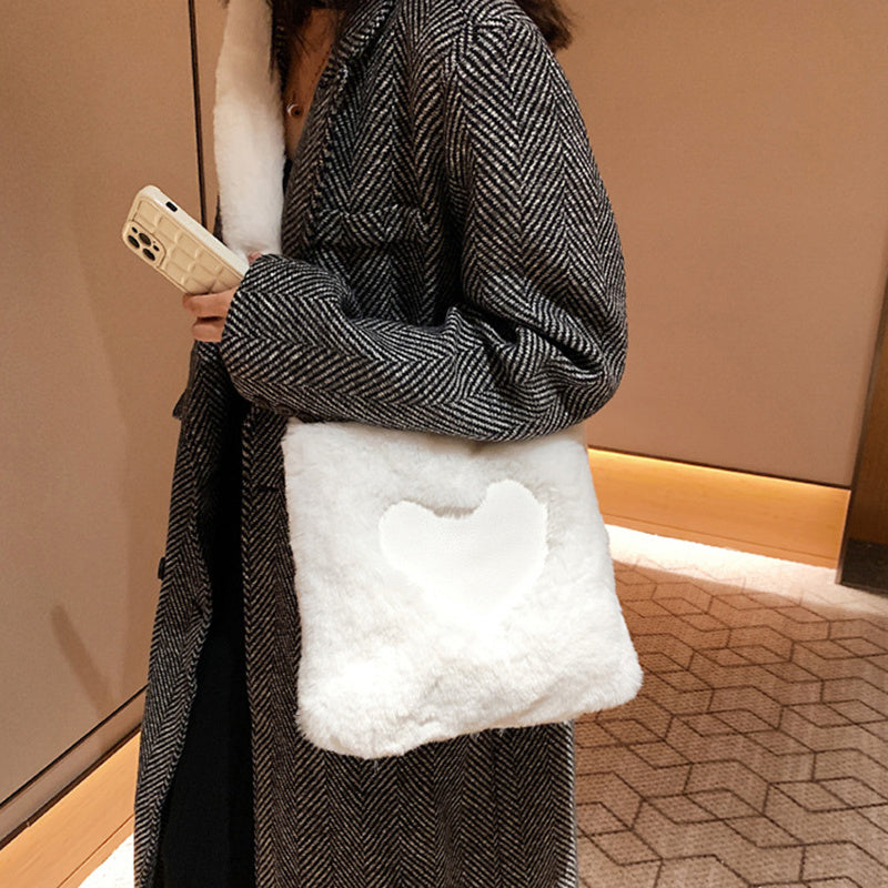 Plush Love Shoulder Tote NorixaFashion.com