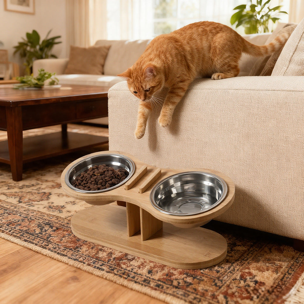 Adjustable Tilted Pet Stand With A Feeding Bowl Pets Fashion
