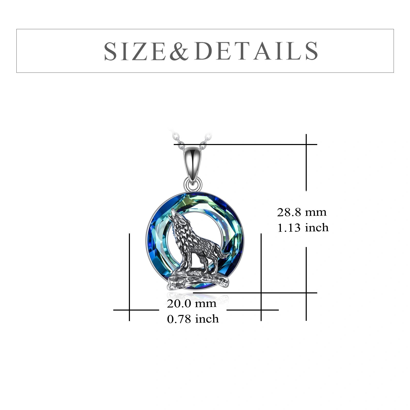 Sterling Silver Viking Wolf Earrings Necklace Jewelry with Crystal LadyShow.Store