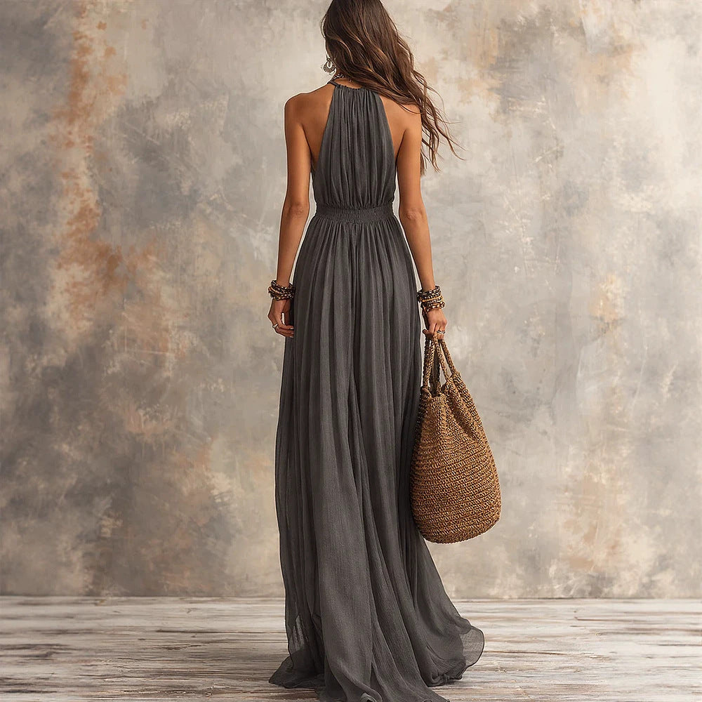 Women's Halter-neck V-neck Slim-fit Dress NorixaFashion.com