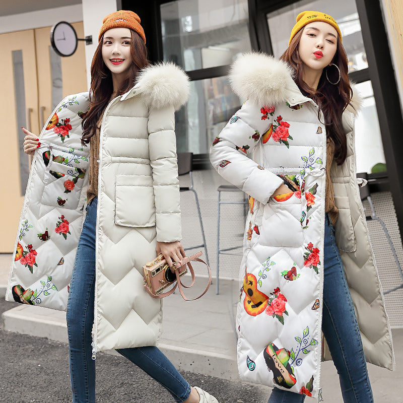 Reversible Long Down Cotton Jacket for Women Plus Size Pi-Mart