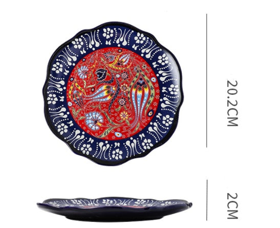 Underglaze Ceramic Tableware Bohemian Household Dishes LadyShow.Store