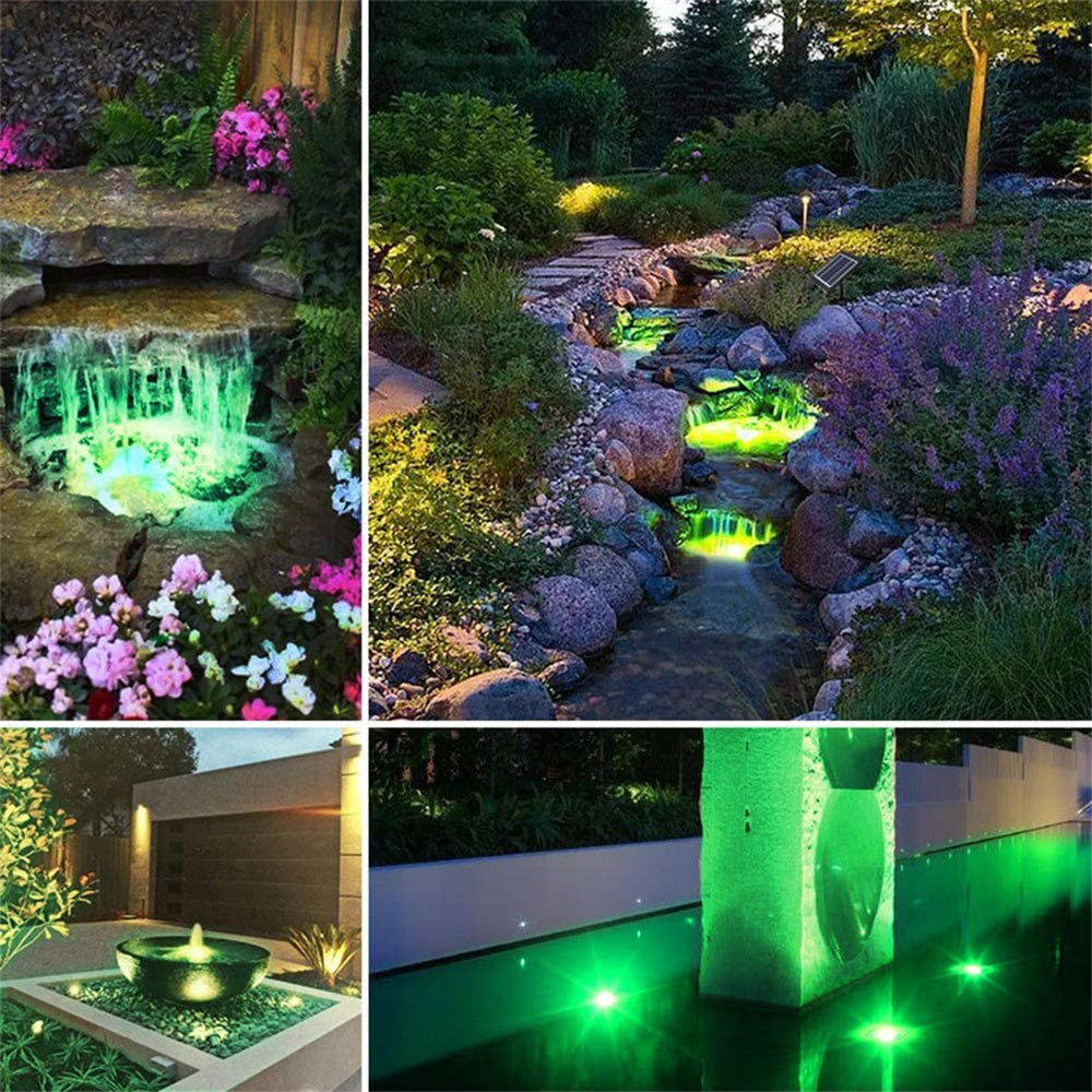 Submersible RGB Solar Garden Spotlights for Pathway Lighting Pi-Mart