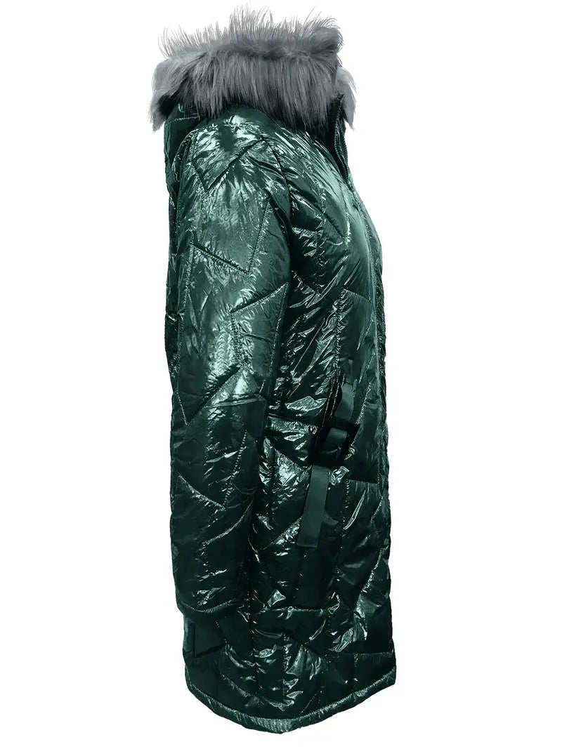 Thermal Cotton-Padded Midi Jacket for Women Pi-Mart