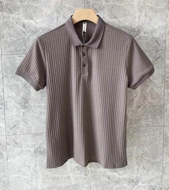 Men's Summer T-shirt Thin Lapel Short Sleeve Pi-Mart