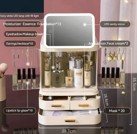 Lighted Mirror Makeup Storage Box LadyShow.Store