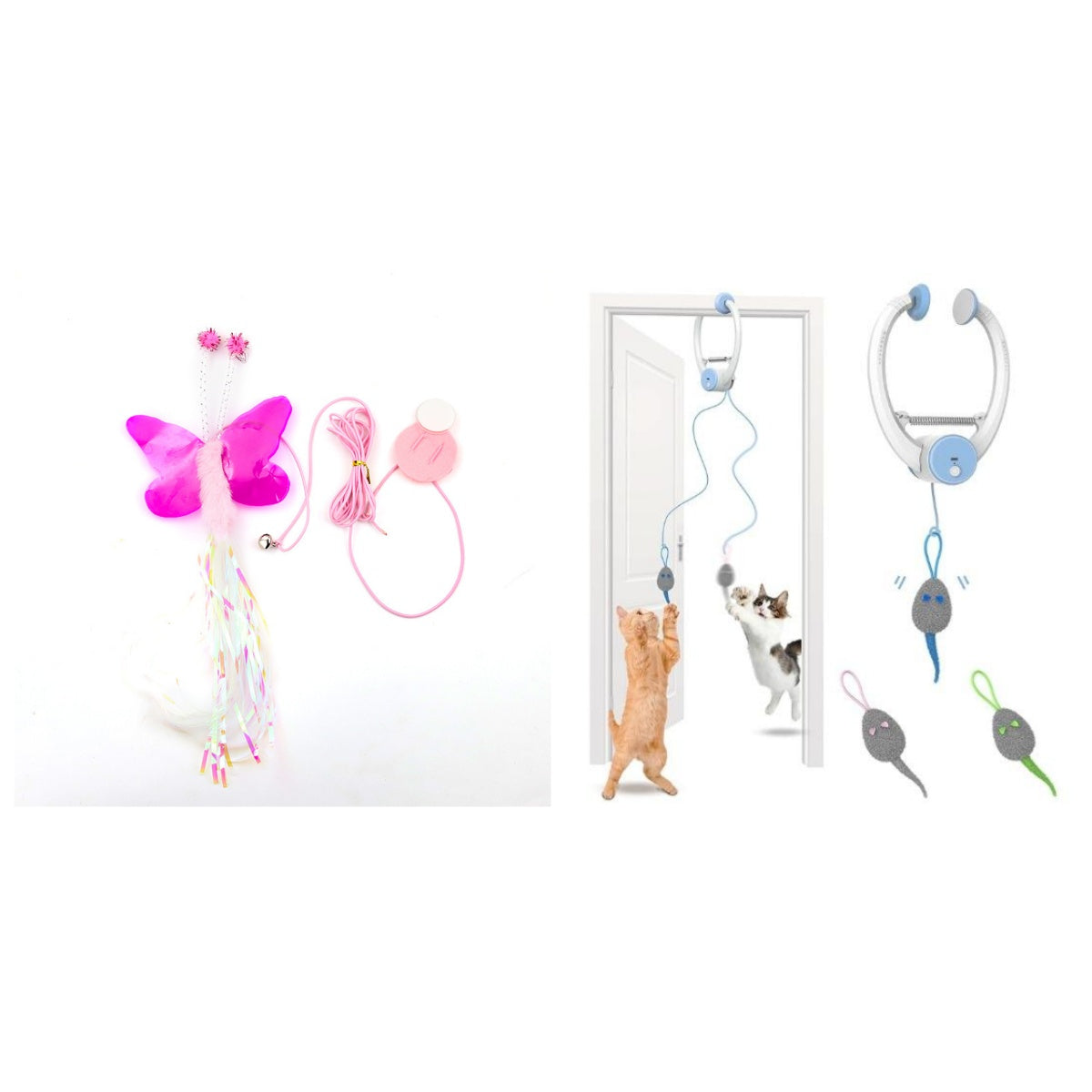 Colorful Beating Mouse Electric Door Holder Hanging Automatic Interactive Toy Pets Fashion