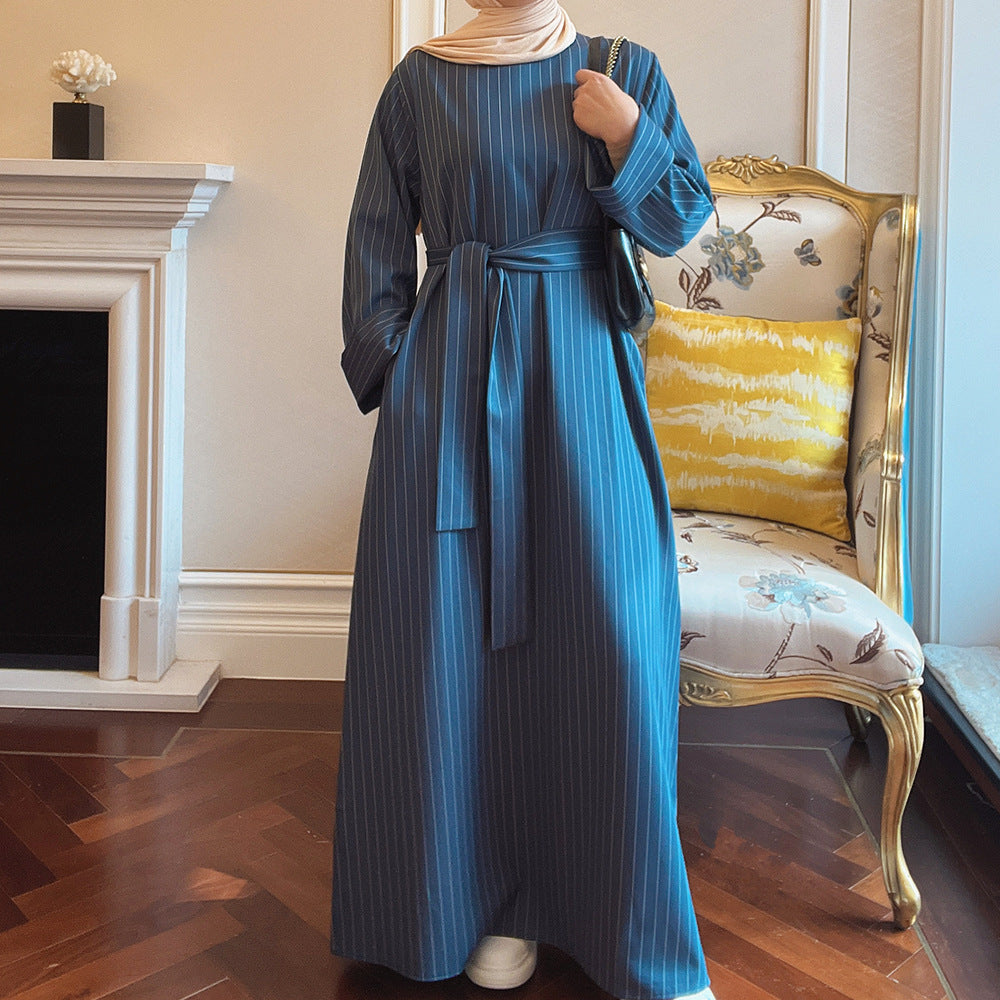 Middle East Stripe Tunneled Dress Women NorixaFashion.com