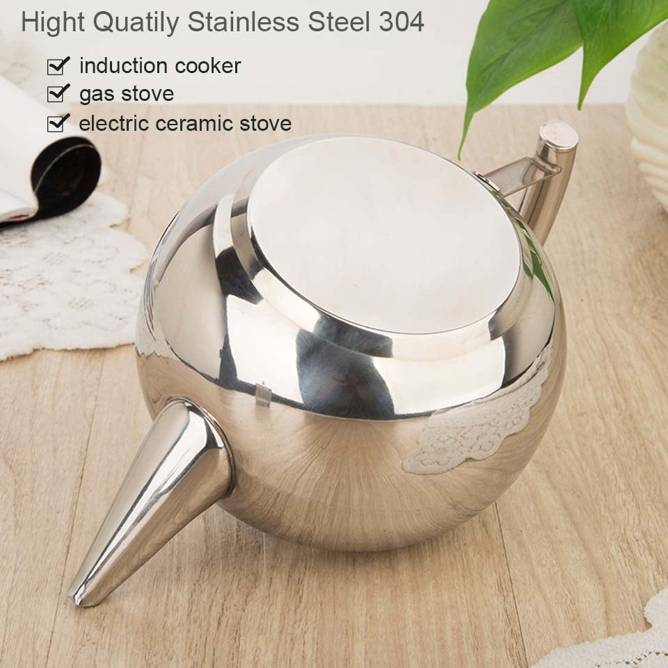 Thickened Stainless Steel Tea Kettle With Strainer PearlNestDecor.com