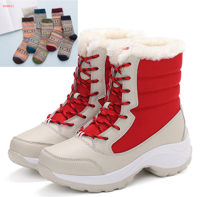Snow Boots Female High To Help Waterproof Ladies Cotton Plus Velvet Shoes Best YouTube Store