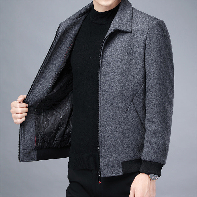 Men's Wool Lapel Cardigan Jacket for Autumn/Winter Pi-Mart