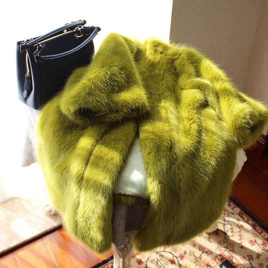 Loose Mid-length Mink Coat Furry Faux Fur Best YouTube Store