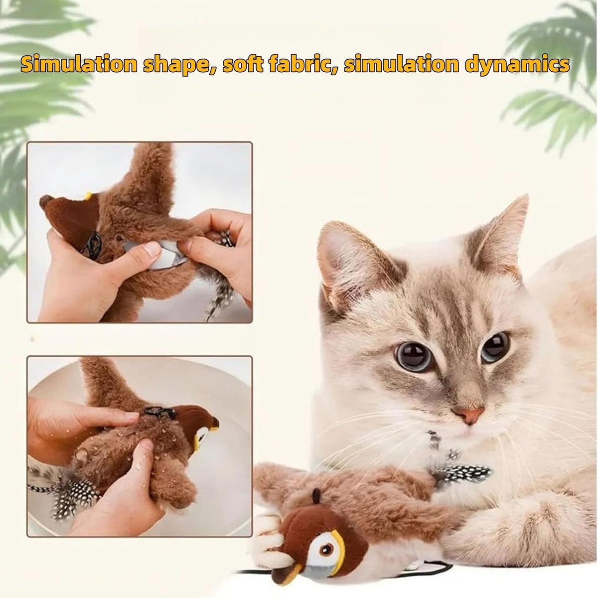 Interactive Chirping Bird Cat Toy, New Flying Interactive Flapping Chirping Bird Cat Toy, Flapping Bird Cat Toy For Indoor Bored Cats, Flapping Bird Cat Toy Pets Fashion