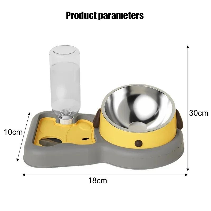 Pet Feeder Bowls Pet Feeder Water Bottle Set Pet Feeding Bowls And Drinkers 15-Degree Tilt Design Protect Cats Dogd Neck Pets Fashion