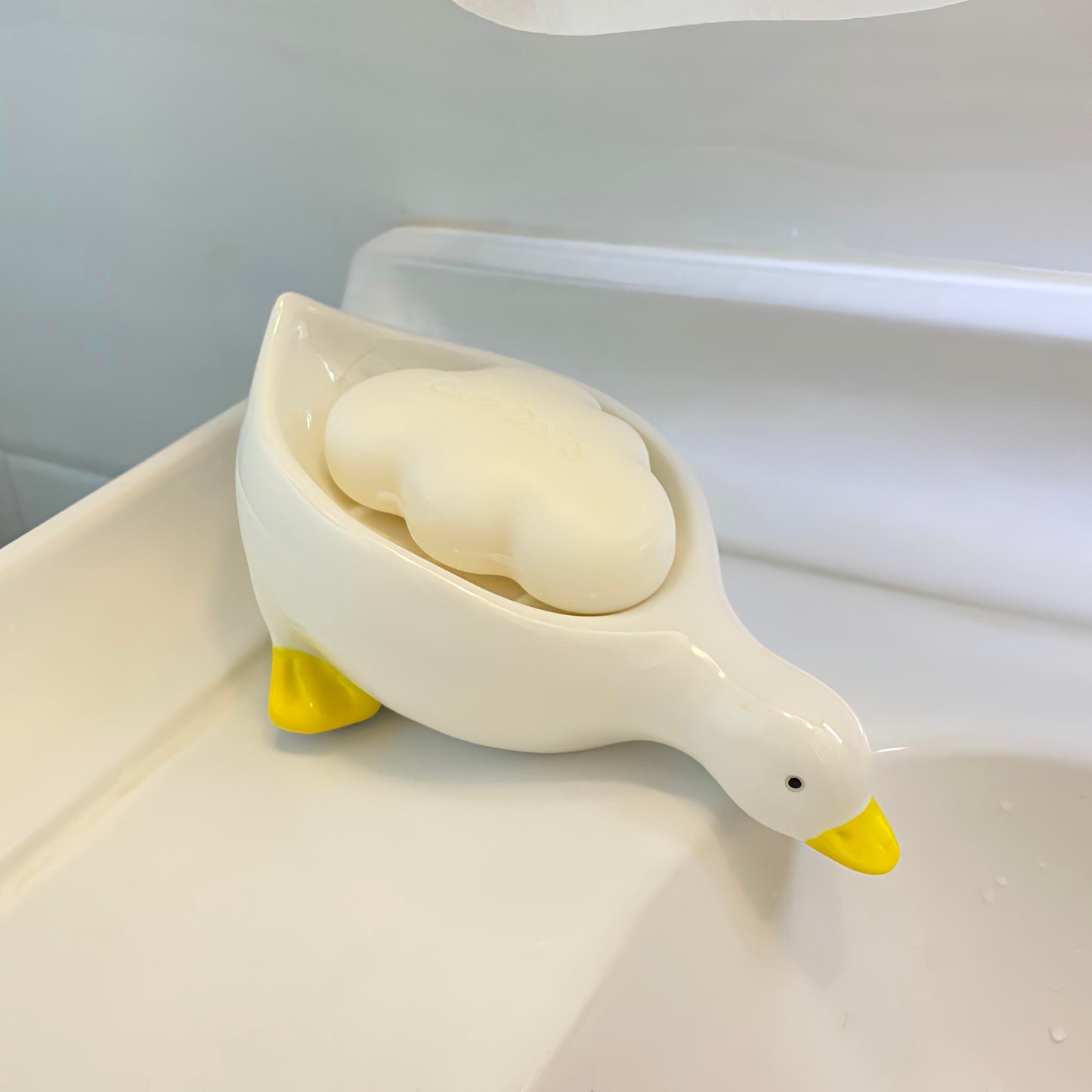 Cartoon Creative Cute Duck-shaped Ceramic Soap Box