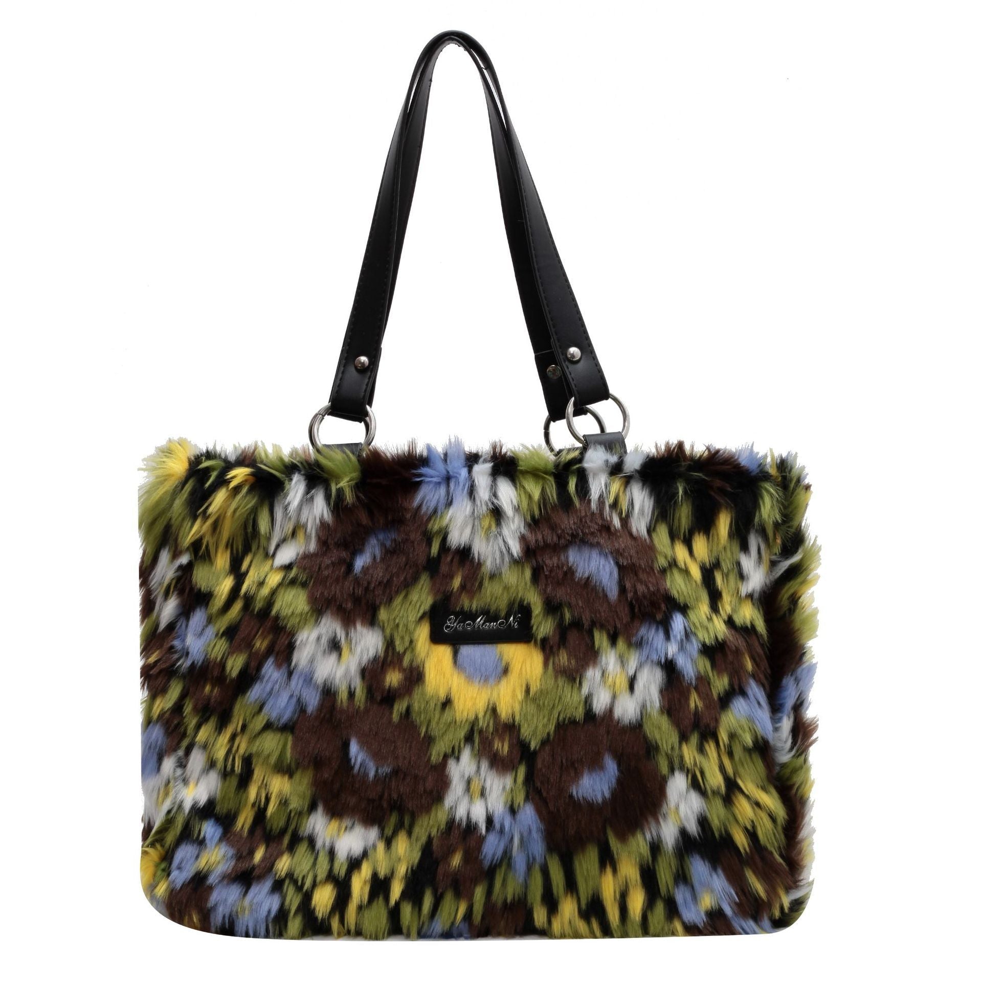 Winter Plush Flower Shoulder Bag NorixaFashion.com