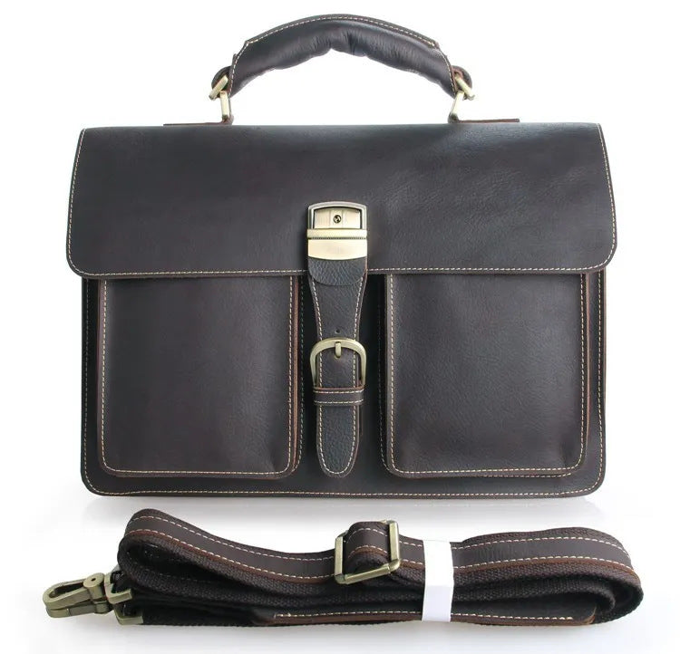 Leather Handbag Vintage Crazy Horse Leather Men's Briefcase LuxuryLifeWay Online Store