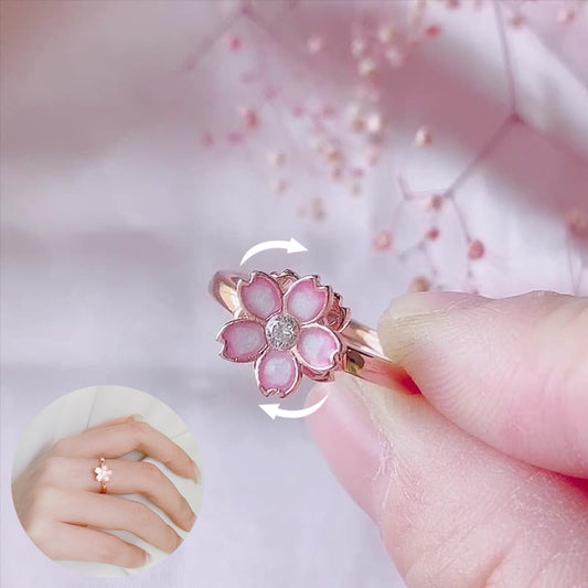 Cherry Blossom Rotatable Ring Ins Sweet Rings CJD2