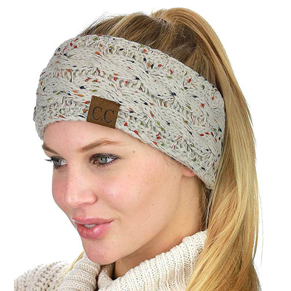 European And American Knitted Hairband Wool Variegated LadyShow.Store