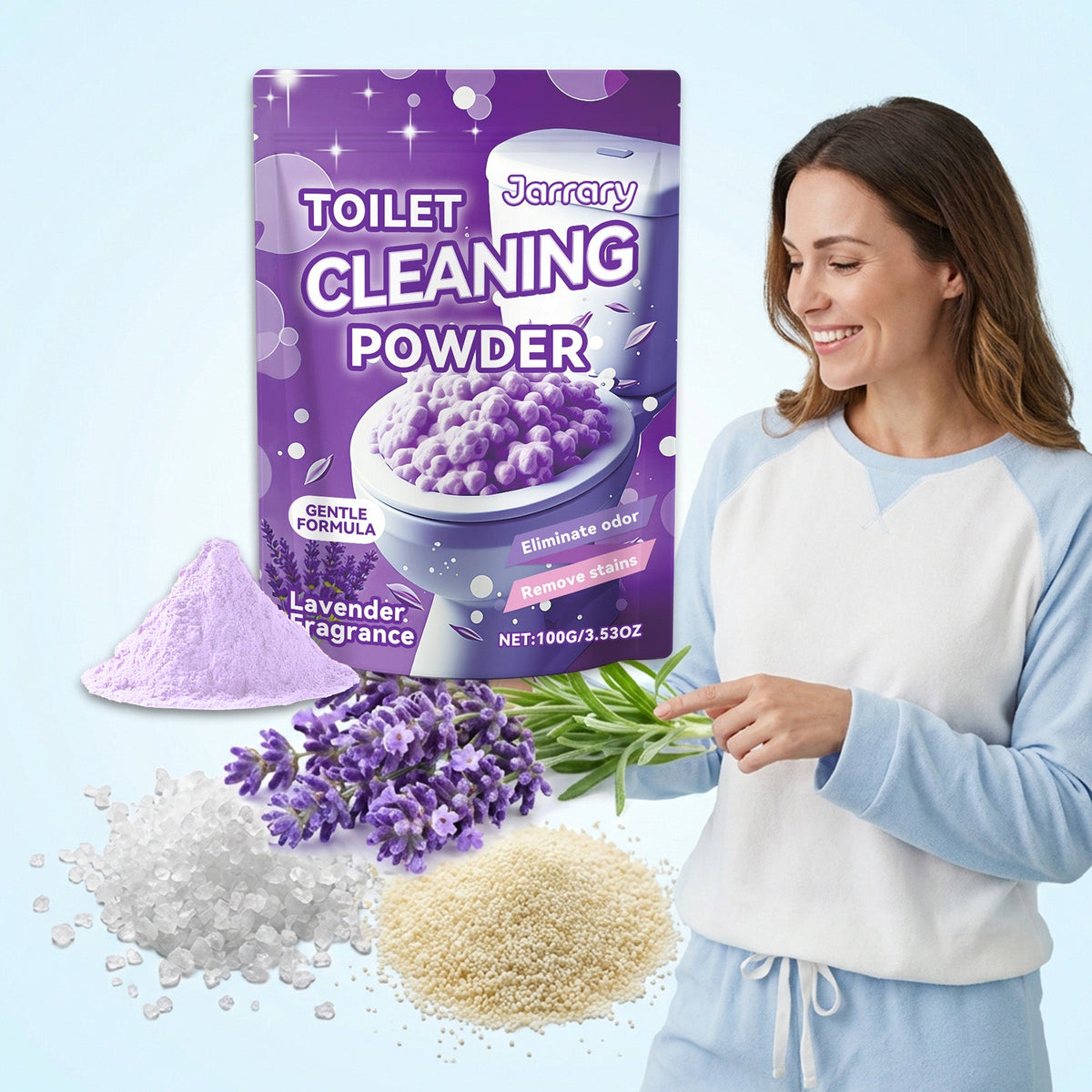 Toilet Cleaning Powder 1 00g-1bag Tri Light Beauty