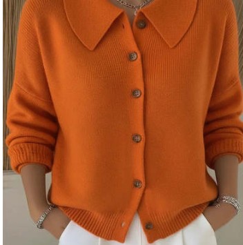 Button-knitted Lapel Sweater Cardigan Coat For Women LadyShow.Store
