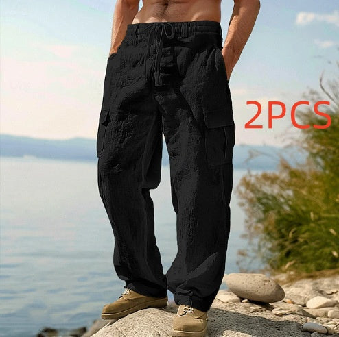 Men's Four Seasons Thin Loose Casual Wide-leg Pants NorixaFashion.com