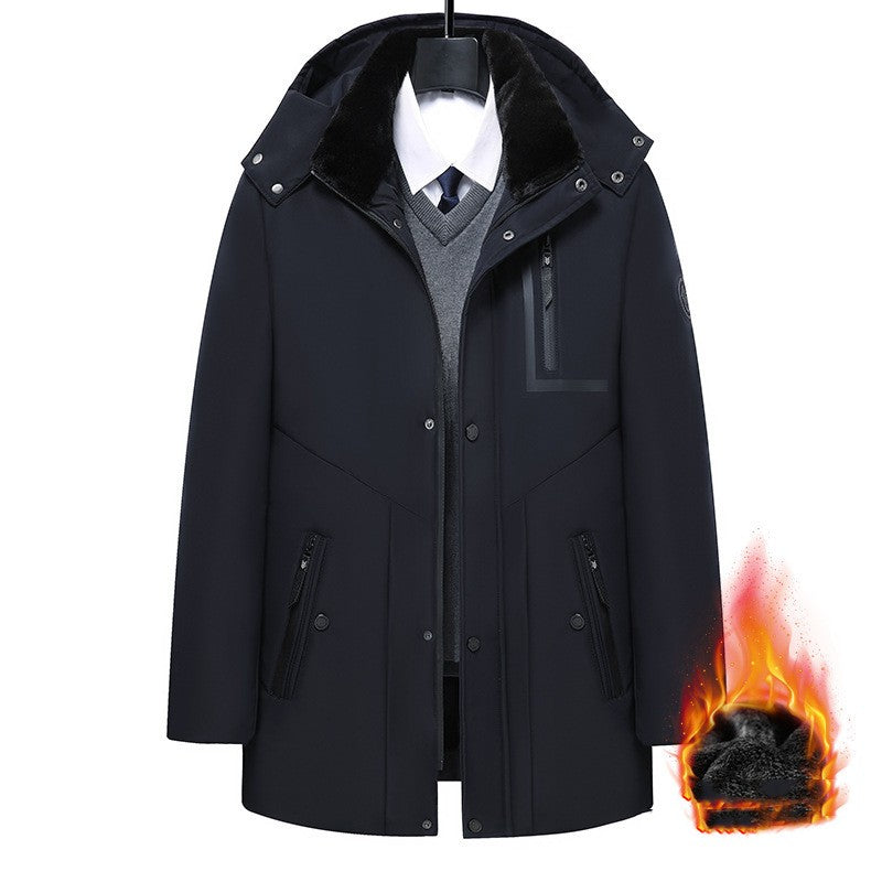 Men's Coat Winter Thick Cotton Clothing Removable Hat Best YouTube Store