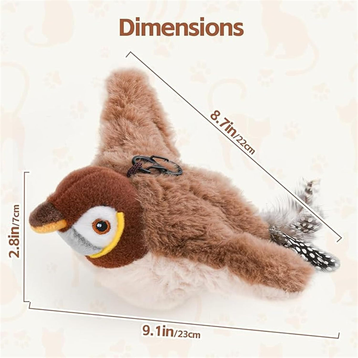 Interactive Chirping Bird Cat Toy, New Flying Interactive Flapping Chirping Bird Cat Toy, Flapping Bird Cat Toy For Indoor Bored Cats, Flapping Bird Cat Toy Pets Fashion