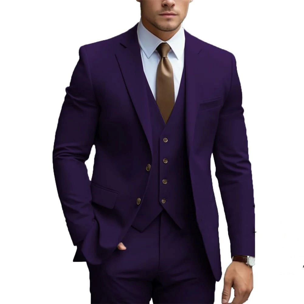 Business Casual Men's Three-piece Suit For Bridegroom Men's Wedding LadyShow.Store