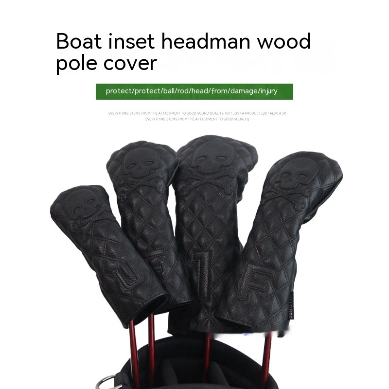 Black PU Leather Golf Club Headcovers Pi-Mart